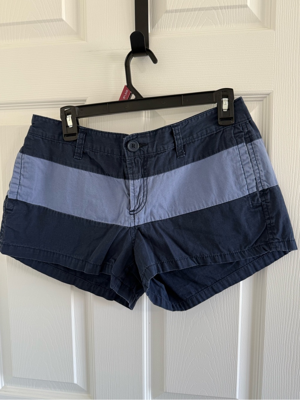 Old Navy Navy and Light Blue Striped Women’s Jean Shorts